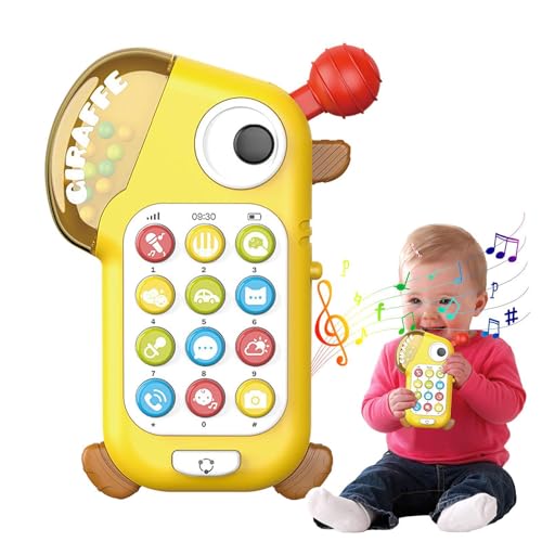 Fabixoin Spielzeug-Handy,Kinder-Handy-Spielzeug | Cartoon-Giraffe-Telefon für Kinder,Lerntelefon für Kinder, Erleuchtungsgeschichtenmaschine, simuliertes mobiles Spielzeug für die frühe Bildung von Fabixoin