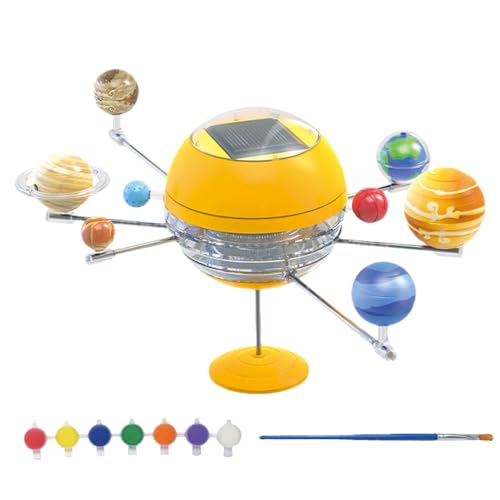Planetenmodell, Planetenmodell Sonnensystem | Planetenmodellspielzeug für Kinder - DIY bemaltes Modell, mechanisches Kraftmodell mit 8 Planeten STEM für Heimdekorationen für Kinder von Fabixoin
