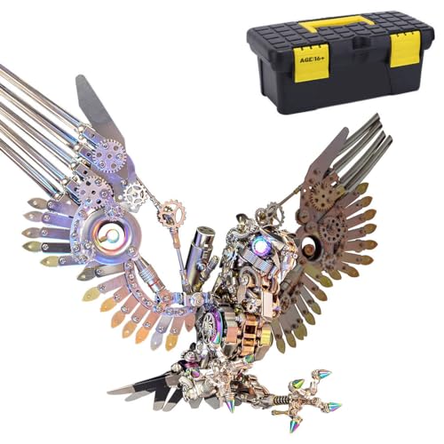 Fabroz 3D Metall Puzzle Kit, 1800 Teile Steampunk Gyrfalcon Eagle Modell, 3D Mechanische Tier Puzzle DIY Metall Model Kit für Erwachsene Kinder, Punk Puzzle Weihnachten Geschenk Ornamente von Fabroz