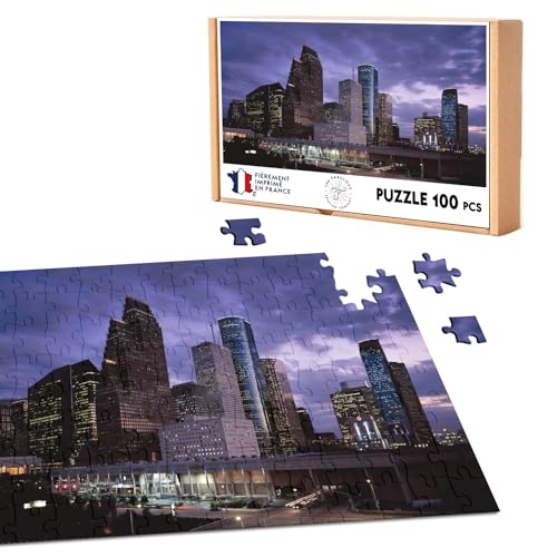Houston Classic Puzzle 100 Teile Die Nacht USA Texas Skyline von Fabulous
