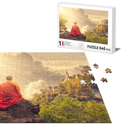 Klassische Puzzle 540 Teile Buddhistischer Mönch Meditation Face Castle Aufgehende Sonne Klassische Puzzle 540 Teile Buddhistischer Mönch Meditation Face Castle Aufgehende Sonne von Fabulous
