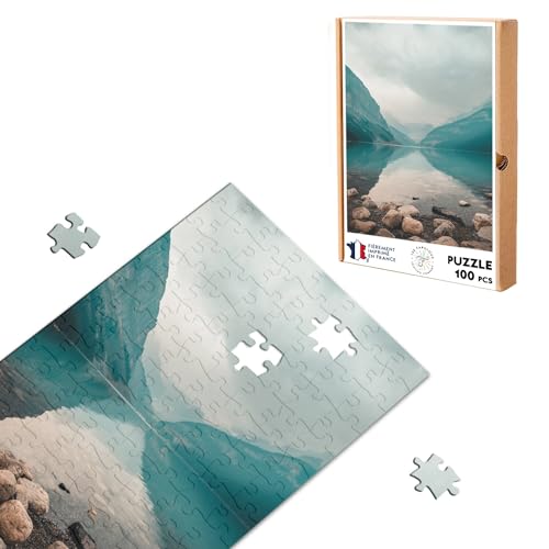 Klassisches Puzzle, 100 Teile, Bergsee, Wasser, kristallklar und neblig von Fabulous