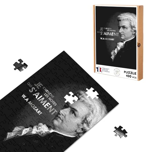 Klassisches Puzzle, 100 Teile, Motiv: Ich suche Les Notes Qui S'aime Mozart Zitat Musik von Fabulous
