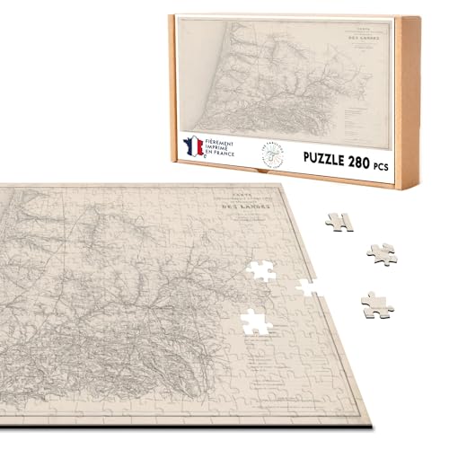 Klassisches Puzzle, 280 Teile, 40 Landes Département Karte Alte Frankreich Region von Fabulous