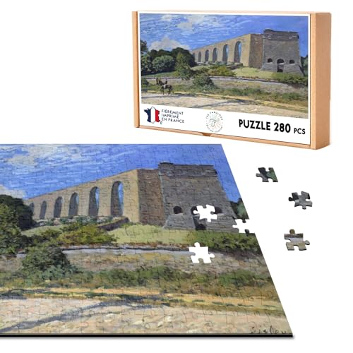 Klassisches Puzzle, 280 Teile, Alfred Sisley, Aquädukt von Marly, Malerei Impressionismus von Fabulous