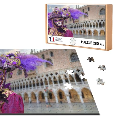 Klassisches Puzzle, 280 Teile, Karneval von Venedig, Maske und Kostüm, Violett von Fabulous