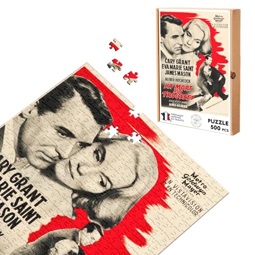 Klassisches Puzzle, 500 Teile, Motiv: Der Tod an den Federmäppchen, altes französisches Poster, Retro-Film, Kino, Vintage von Fabulous