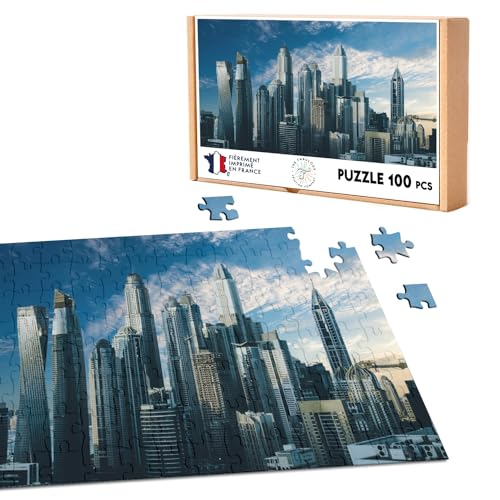 Klassisches Puzzle 100 Teile Blick auf den Marina von Dubai Riesengebäude Stadtlandschaft von Fabulous