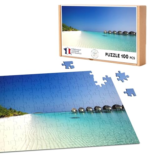 Klassisches Puzzle 100 Teile Strand Sand Weiß Tropical Paradies von Fabulous