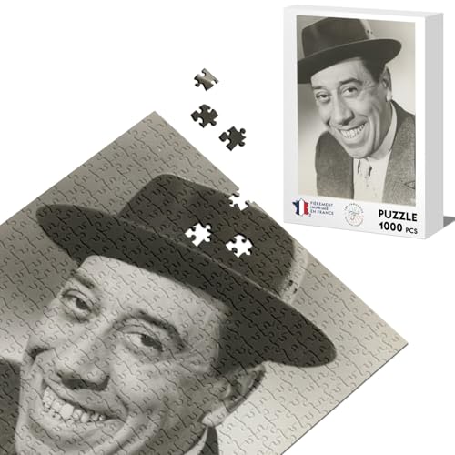 Klassisches Puzzle 1000 Teile Fernandel Vintage Französisch Schauspieler Poster schwarz und weiß von Fabulous