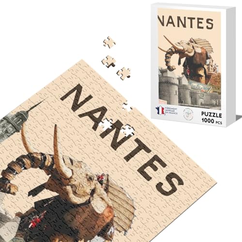 Klassisches Puzzle 1000 Teile Nantes Collage Frankreich Stadt West Schloss von Fabulous