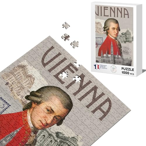 Klassisches Puzzle 1000 Teile Wien Collage Wien Reise Österreich Mozart von Fabulous