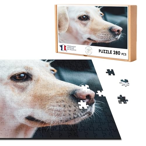 Klassisches Puzzle 280 Teile Nahaufnahme Hund Junge Labrador Weiß Tierleben von Fabulous