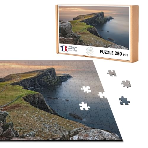 Klassisches Puzzle 280 Teile Sonne untergehend auf Eleonora Punkt Schottland von Fabulous