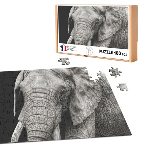Puzzle, klassisch, 100 Teile, Elefantenkopf, Matriarche, Wildschönheit von Fabulous