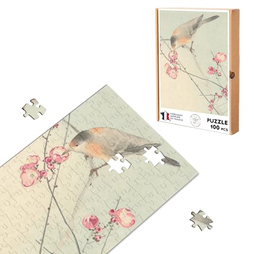 Puzzle, klassisch, 100 Teile, Sakura und Vogel, japanische Illustration, traditionelle Kunst, Motiv von Fabulous
