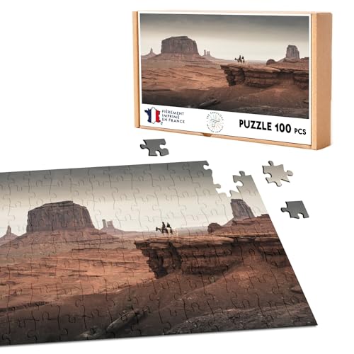 Puzzle Classic 100 Teile Landschaft Western Canyons Männer auf Pferd von Fabulous