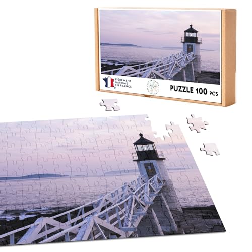 Puzzle Classic 100 Teile Landschaft Zauberhafte Meer Ozean Leuchtturm Ponton Pier Felsen Dämmerung von Fabulous