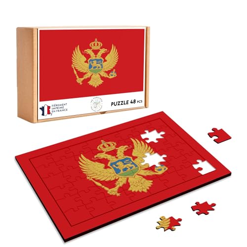 Puzzle aus Holz, 48 Teile, Flagge Montenegro, Fußball, Sport, Nationalmannschaft von Fabulous