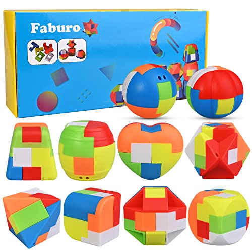 Faburo 10PCS Puzzle Würfel Mitgebsel Montage Luban Cube Blocks Würfel Puzzle Luban Knobelspiele Zuberwürfel Geduldsspiele Partygeschenke ab 7-14 für Kinder Mitgebsel Kindergeschenk Gastgeschenke von Faburo