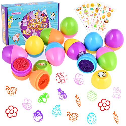 Faburo 12 Stück Stempelset Ostereier Stempel Kinder Ostern Selbstfärbend für Kinder Faburo 12 Stück Stempelset Ostereier Stempel Kinder Ostern Selbstfärbend für Kinder von Faburo