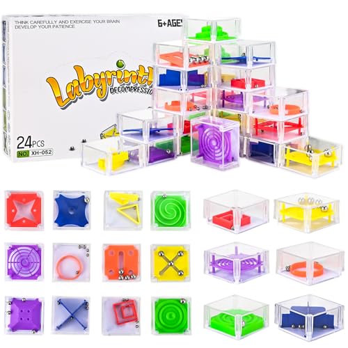 Faburo 24 Stück Geduldspiele, Mitgebsel Kindergeburtstag, Mini Knobelspiele für Kinder Ab 3-9 Jahre & Erwachsene, Geschicklichkeitsspiel Denkspiel, Give Aways von Faburo