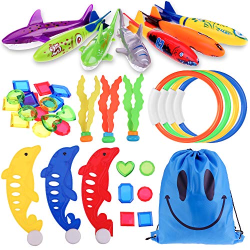 Faburo 34-teiliges Tauchspielzeug, Wasserspiele für Kinder, Sommer, Spielzeug für Kinder in Schwimmbädern, Stränden, Sport, Tourismus, Einkaufen oder anderen Ausflügen, Trainingsset Faburo 34-teiliges Tauchspielzeug, Wasserspiele für Kinder, Sommer, Spielzeug für Kinder in Schwimmbädern, Stränden, Sport, Tourismus, Einkaufen oder anderen Ausflügen, Trainingsset von Faburo
