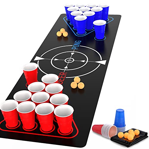faburo Beer Pong Kit, Trinkspiele, Komplettpaket Beer Pong, Spielmatte, 22 Tassen, 6 Bälle, für Abendspiele, Grillspiele für Erwachsene faburo Beer Pong Kit, Trinkspiele, Komplettpaket Beer Pong, Spielmatte, 22 Tassen, 6 Bälle, für Abendspiele, Grillspiele für Erwachsene von Faburo
