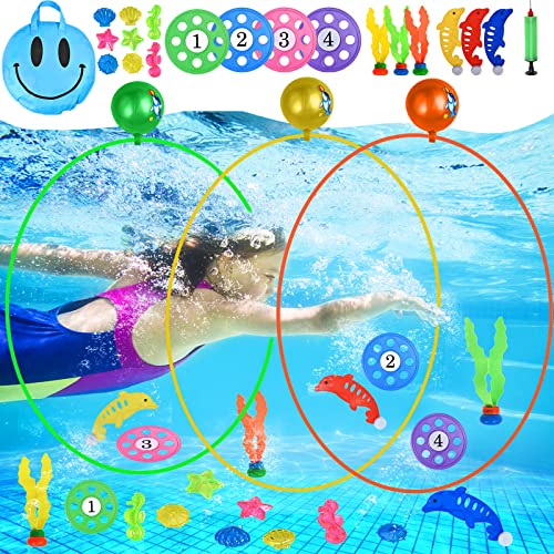 faburo 23 Stück Tauchspielzeug, Poolspiele für Kinder, Tauchspielzeug für Sommerpool für Kinder, inkl. Tauchringe, Tauchuntertasse, Diamant, Delfin, Algen etc faburo 23 Stück Tauchspielzeug, Poolspiele für Kinder, Tauchspielzeug für Sommerpool für Kinder, inkl. Tauchringe, Tauchuntertasse, Diamant, Delfin, Algen etc von Faburo
