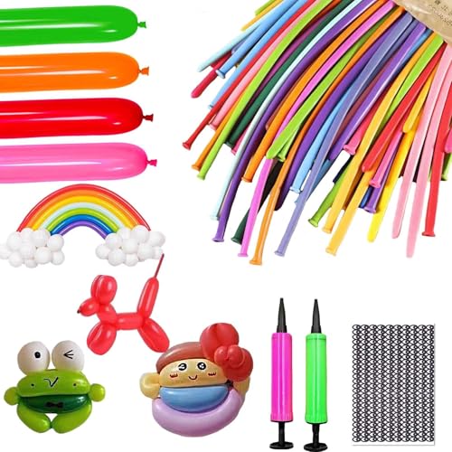 150 Stück Modellierballons mit Pumpe,Luftballons Lange,Luftballons Tiere,DIY Ballon Für Party Hochzeit Geburtstag für Veranstaltungen Dekoration von Facaihy