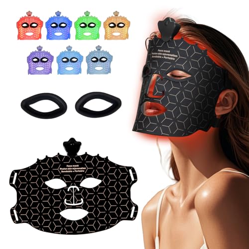 Facego Blau-rote Lichtmaske für Gesicht – 7 Farben, Rotlicht-Gesichtsmaske, Gesichtsmaske, Hautpflege zu Hause, kabelloses Gerät, Hautbehandlungsmaske, geeignet für Frauen, Männer, ältere Menschen Facego Blau-rote Lichtmaske für Gesicht – 7 Farben, Rotlicht-Gesichtsmaske, Gesichtsmaske, Hautpflege zu Hause, kabelloses Gerät, Hautbehandlungsmaske, geeignet für Frauen, Männer, ältere Menschen von Facego