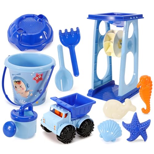 FackLOxc 11 Pieces Sand Und Strandspielzeugset Für Kinder Mit Wasserradschaufel Und LKW Schaufel Meerestierformen Für Spaß Freien FackLOxc 11 Pieces Sand Und Strandspielzeugset Für Kinder Mit Wasserradschaufel Und LKW Schaufel Meerestierformen Für Spaß Freien von FackLOxc