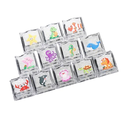 FackLOxc 12pcs wasserdichte LED Leuchtende Eiswürfel Block Für Bad Fun Cartoon Thema Leuchte Spielzeug Würfel Kinderfeiertagsaktivität Aktivität von FackLOxc
