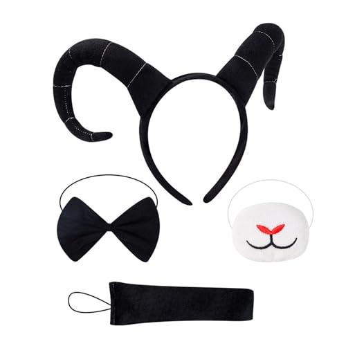FackLOxc Antilopen-Kostüm-Set, Antilopenohren, Stirnband, Schwanznase für Halloween, Weihnachten, Party, Kinder, Tiere, Cosplay-Kostüm, 4-teilig FackLOxc Antilopen-Kostüm-Set, Antilopenohren, Stirnband, Schwanznase für Halloween, Weihnachten, Party, Kinder, Tiere, Cosplay-Kostüm, 4-teilig von FackLOxc