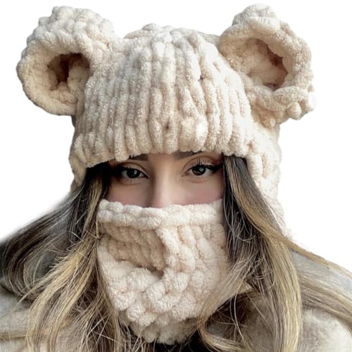 FackLOxc Bärenhut Halloween Kopfbedecke Für Freien Gestrickte Panda Ohren Chenille Garn Große Gestrickte Ohren Winter FackLOxc Bärenhut Halloween Kopfbedecke Für Freien Gestrickte Panda Ohren Chenille Garn Große Gestrickte Ohren Winter von FackLOxc