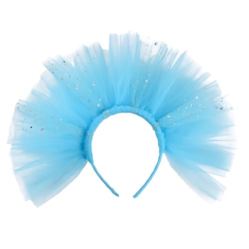 FackLOxc Blaues Tüll-Stirnband, Rollenspiel-Haarband für Halloween, Cosplay-Partys und Themen-Events, Versammlungen, Verkleidungen, Kopf-Accessoire von FackLOxc