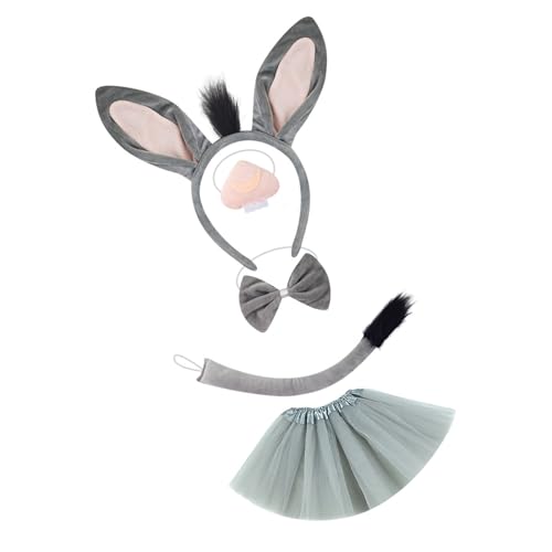 FackLOxc Esel-Rollenspiel-Outfit, Wolfsschwanz, Stirnband, Fliege, Rock, Esel, Tierkostüm, Zubehör für Kinder, Halloween, Rollenspiele FackLOxc Esel-Rollenspiel-Outfit, Wolfsschwanz, Stirnband, Fliege, Rock, Esel, Tierkostüm, Zubehör für Kinder, Halloween, Rollenspiele von FackLOxc