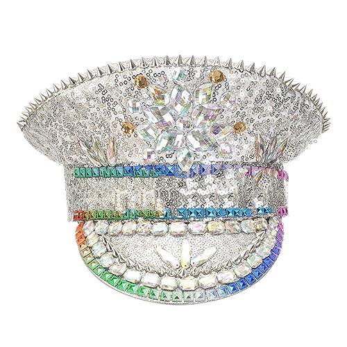 FackLOxc Glitzernde Diamanten, Brauthut, Hochzeitsrequisiten, weiße Pailletten und verkrustete Perlen, für Hochzeit, Verlobung, Junggesellinnenabschied FackLOxc Glitzernde Diamanten, Brauthut, Hochzeitsrequisiten, weiße Pailletten und verkrustete Perlen, für Hochzeit, Verlobung, Junggesellinnenabschied von FackLOxc