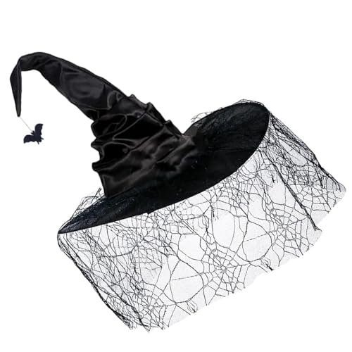 FackLOxc Halloween Hexenhut Mit Mesh Spiderweb Party Wizard Unisex Spitze Witch Caps Erwachsene Teenager Cosplay Kostüm Kopfbedeckung FackLOxc Halloween Hexenhut Mit Mesh Spiderweb Party Wizard Unisex Spitze Witch Caps Erwachsene Teenager Cosplay Kostüm Kopfbedeckung von FackLOxc