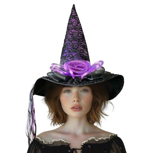 FackLOxc Halloween Wizard Hat Light Up Witch Witch Caps Wizard Kostümzubehör Für Maskerade Party Cosplay Requisiten von FackLOxc