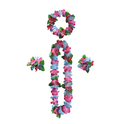 FackLOxc Hawaiianische Leis-Blumen-Haarbänder, Armbänder und Armbänder, Luaus-Partyzubehör für Sommer, Strand, Urlaub, Party-Dekorationen FackLOxc Hawaiianische Leis-Blumen-Haarbänder, Armbänder und Armbänder, Luaus-Partyzubehör für Sommer, Strand, Urlaub, Party-Dekorationen von FackLOxc