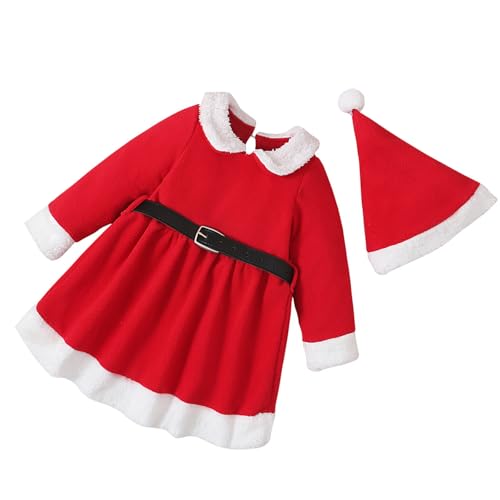 FackLOxc Neugeborenes Cosplay Santa Kostüm Weihnachten Langarm Kleid Winter Warmes Kleidungsfotografie Outfit Für Urlaubssammeln von FackLOxc