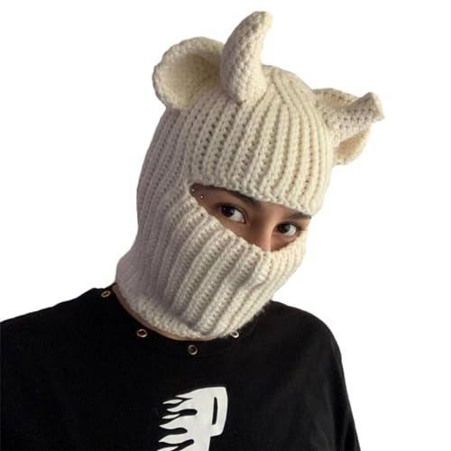 FackLOxc Neuheit Teufel Horn Gesichts Strick Kappe Für Frauen Männer Winter Warmhut Erwachsene Halloween Kostüm Rollenspiel Kappe FackLOxc Neuheit Teufel Horn Gesichts Strick Kappe Für Frauen Männer Winter Warmhut Erwachsene Halloween Kostüm Rollenspiel Kappe von FackLOxc