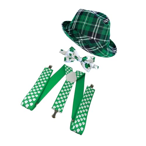 FackLOxc Patricks Day Hut Fliege Bart Halskette Brille Arm Ärmel gestreifte Strümpfe Irish Festival Kostüm Zubehör FackLOxc Patricks Day Hut Fliege Bart Halskette Brille Arm Ärmel gestreifte Strümpfe Irish Festival Kostüm Zubehör von FackLOxc