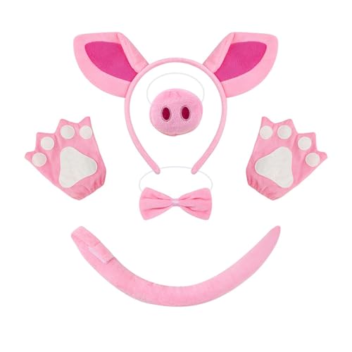 FackLOxc Piggy Tail Kostüm mit Schweine-Nase, Stirnband, Handschuh, Rock und Fliege, Halloween-Kostüm für Kinder, Jungen, Mädchen, Halloween FackLOxc Piggy Tail Kostüm mit Schweine-Nase, Stirnband, Handschuh, Rock und Fliege, Halloween-Kostüm für Kinder, Jungen, Mädchen, Halloween von FackLOxc