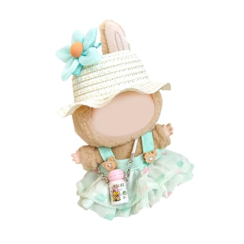 FackLOxc Puppenkleidung Set Riemchenkleid Und Gewebter Strohhut Set Für Anime Figur 17 cm Stehpuppenverkleidungsoutfit von FackLOxc