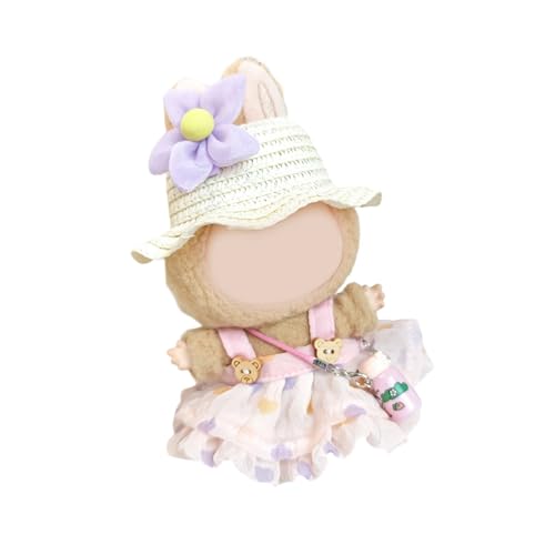 FackLOxc Puppenkleidung Set Riemchenkleid Und Gewebter Strohhut Set Für Anime Figur 17 cm Stehpuppenverkleidungsoutfit von FackLOxc
