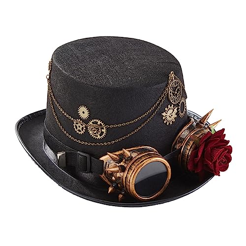 FackLOxc Steampunk Männer Mit Schutzbrille Gay Top Steampunk Bowler Top Vintage Halloween Top Hat Gothic Carnival Nightclub FackLOxc Steampunk Männer Mit Schutzbrille Gay Top Steampunk Bowler Top Vintage Halloween Top Hat Gothic Carnival Nightclub von FackLOxc