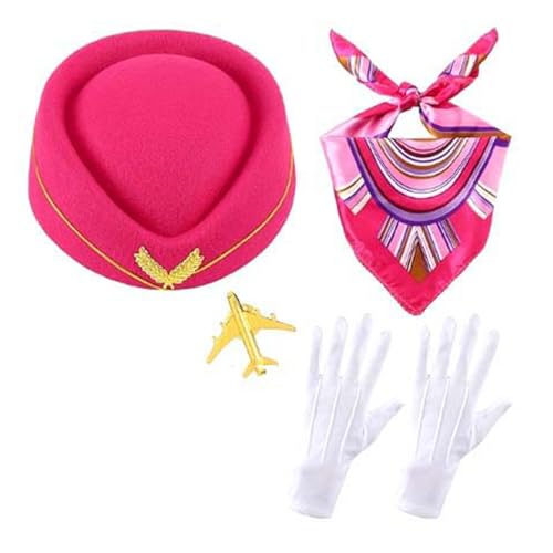 FackLOxc Stewardess Kostüm Zubehör für Damen mit Flugbegleiterhut Flugzeugnadeln Lufthostessen Cosplay Kostüm Zubehör FackLOxc Stewardess Kostüm Zubehör für Damen mit Flugbegleiterhut Flugzeugnadeln Lufthostessen Cosplay Kostüm Zubehör von FackLOxc