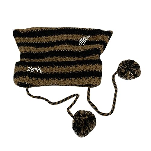 FackLOxc Unisex Cartoon Kätzchen Ohr Gestreift Strick Schädel Klaue Foto Requisiten Heiße Mädchen Süßer Schlampiger Strickhut FackLOxc Unisex Cartoon Kätzchen Ohr Gestreift Strick Schädel Klaue Foto Requisiten Heiße Mädchen Süßer Schlampiger Strickhut von FackLOxc